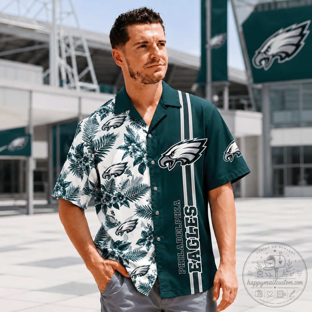 Philadelphia Eagles Tropical Hawaiian Shirt for Men and Women Philadelphia Eagles Tropical Hawaiian Shirt for Men and Women