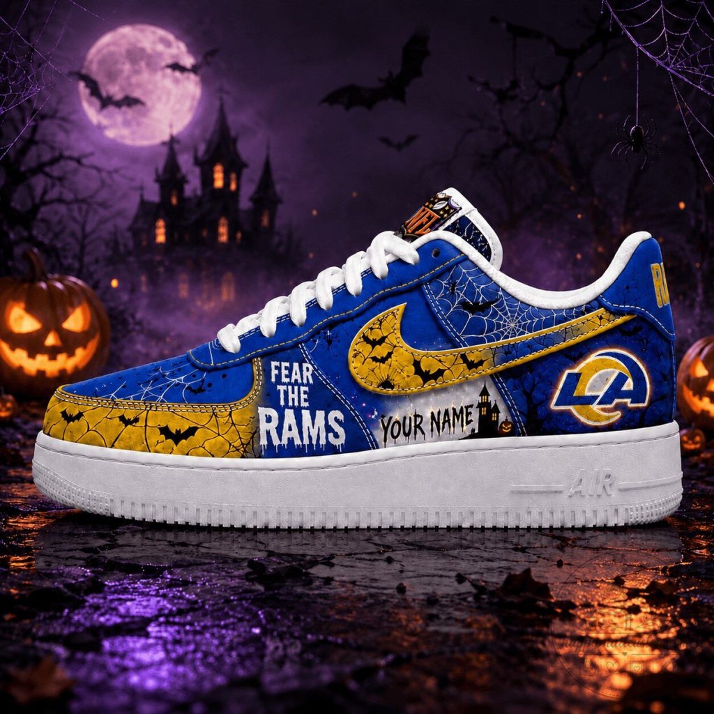 Los Angeles Rams Fear The Rams Halloween Custom Air Force One Sneakers Los Angeles Rams Fear The Rams Halloween Custom Air Force One Sneakers