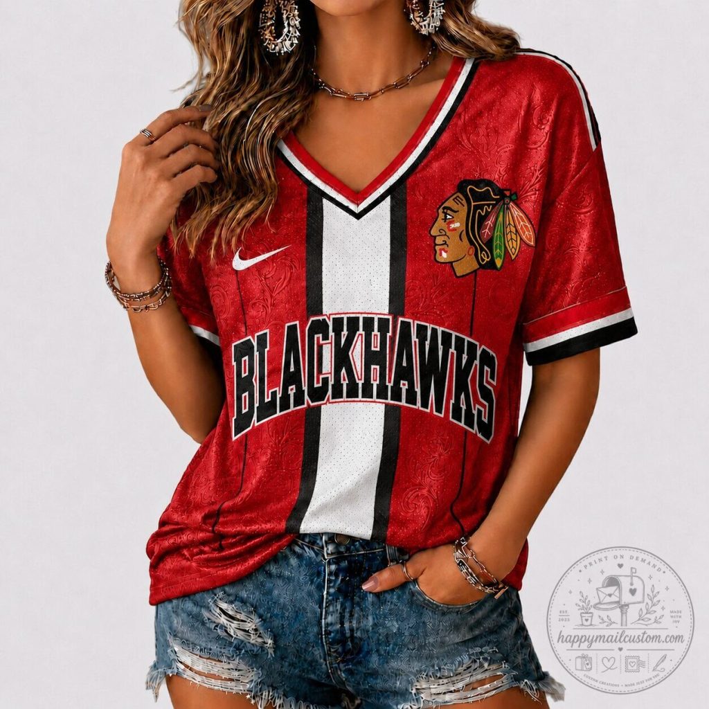 Chicago Blackhawks National Hockey League Heritage V-Neck Jersey Chicago Blackhawks National Hockey League Heritage V-Neck Jersey
