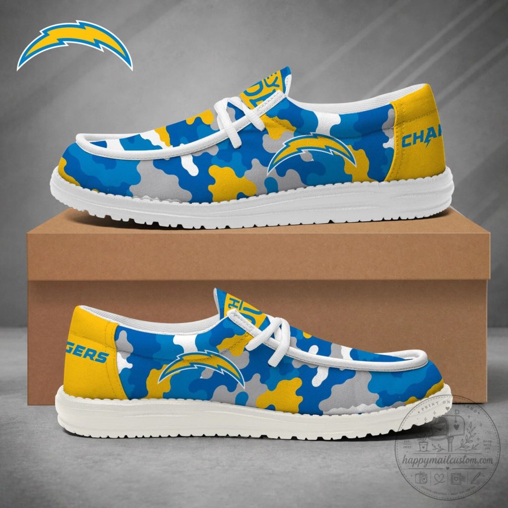 Los Angeles Chargers NFL Game Day Camouflage Loafer Shoes for Men Los Angeles Chargers NFL Game Day Camouflage Loafer Shoes for Men