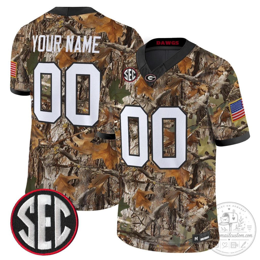 Georgia Bulldogs Camouflage Edition Custom Football Jersey Georgia Bulldogs Camouflage Edition Custom Football Jersey
