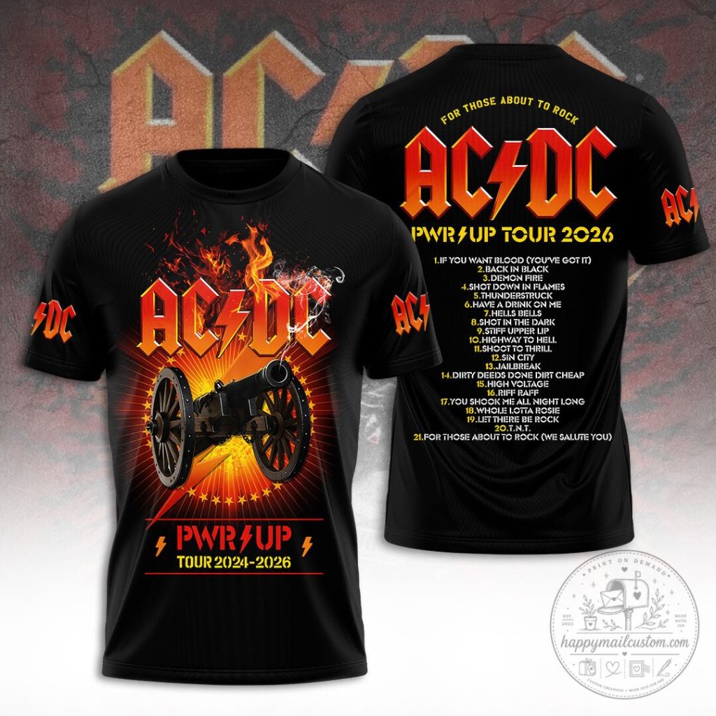 AC/DC Power Up Tour 2024-2026 Cannon Graphic Band T-Shirt