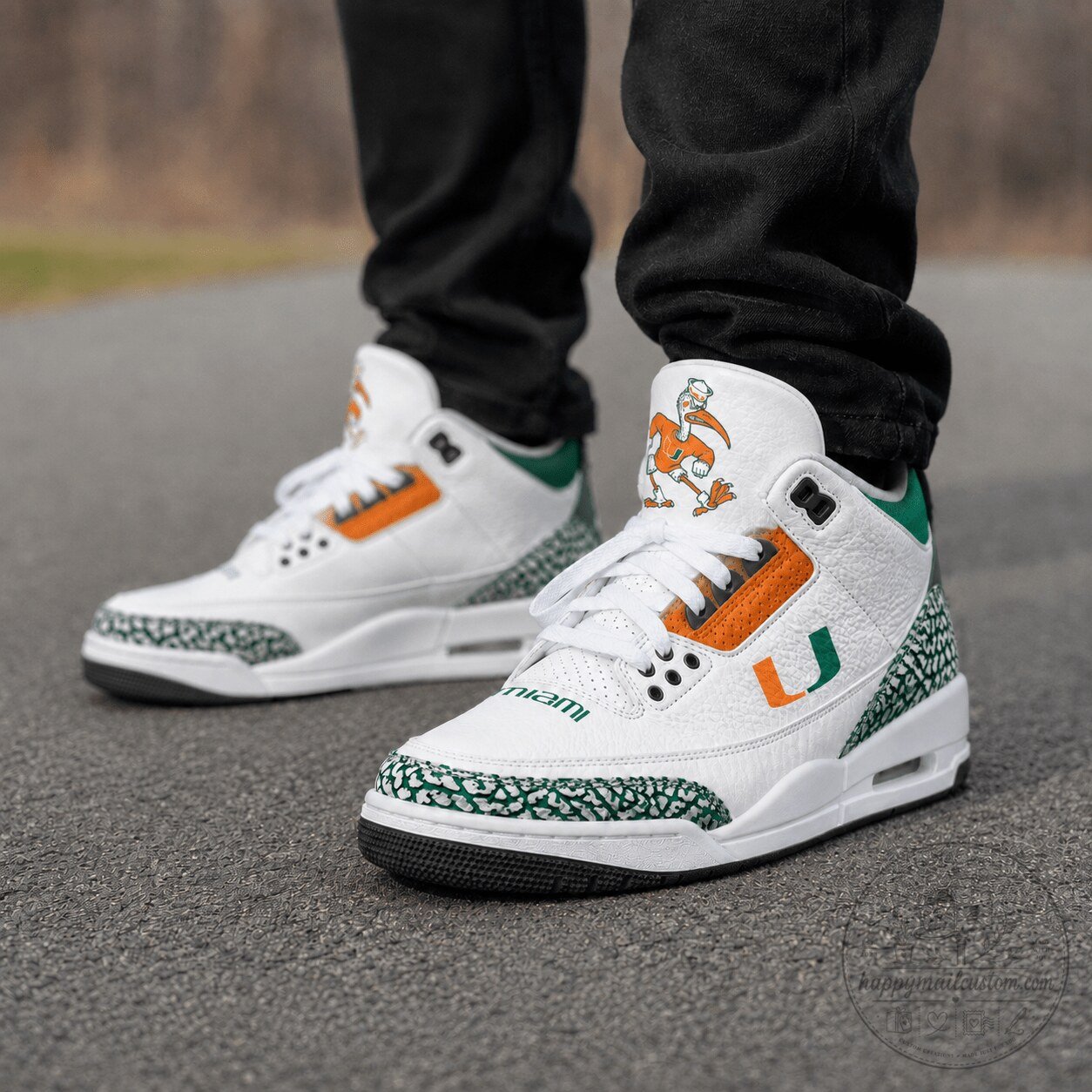 University of Miami Hurricanes Mascot Custom Design Sneakers 8 University of Miami Hurricanes Mascot Custom Design Sneakers