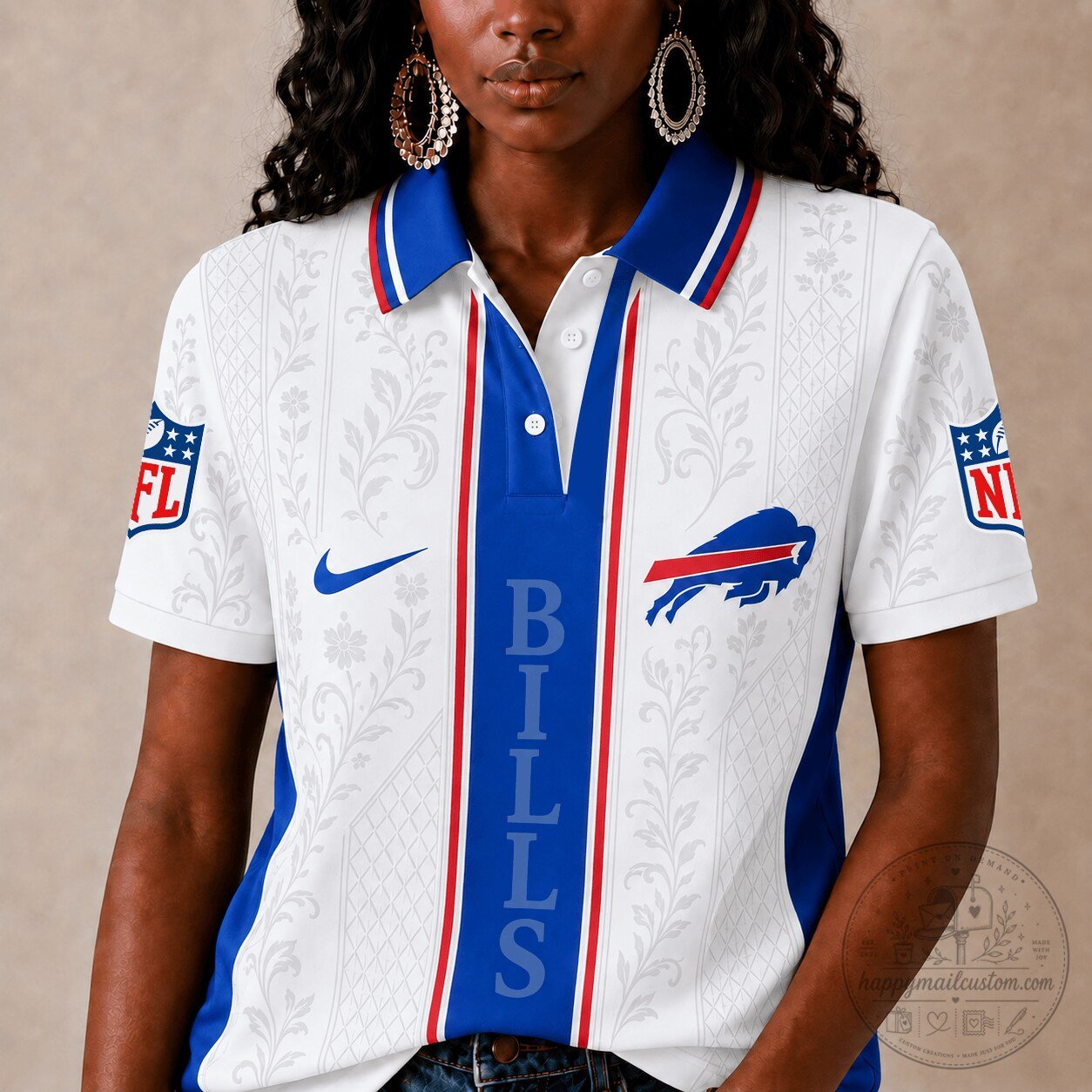 Buffalo Bills | Premium NFL Floral Elegance Polo Shirt NY