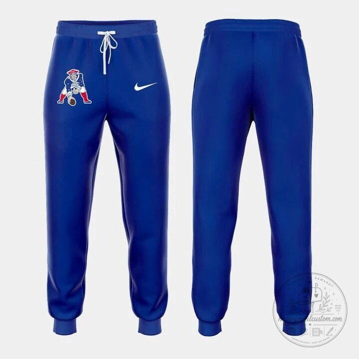 New England Patriots Throwback Royal Blue Football Hoodie 8 New England Patriots Throwback Royal Blue Football Hoodie