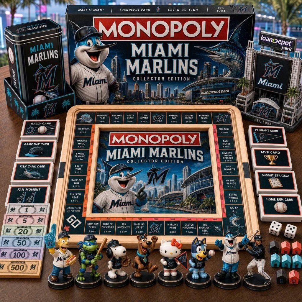 Miami Marlins Collector's Edition Monopoly Board Game Miami Marlins Collector's Edition Monopoly Board Game