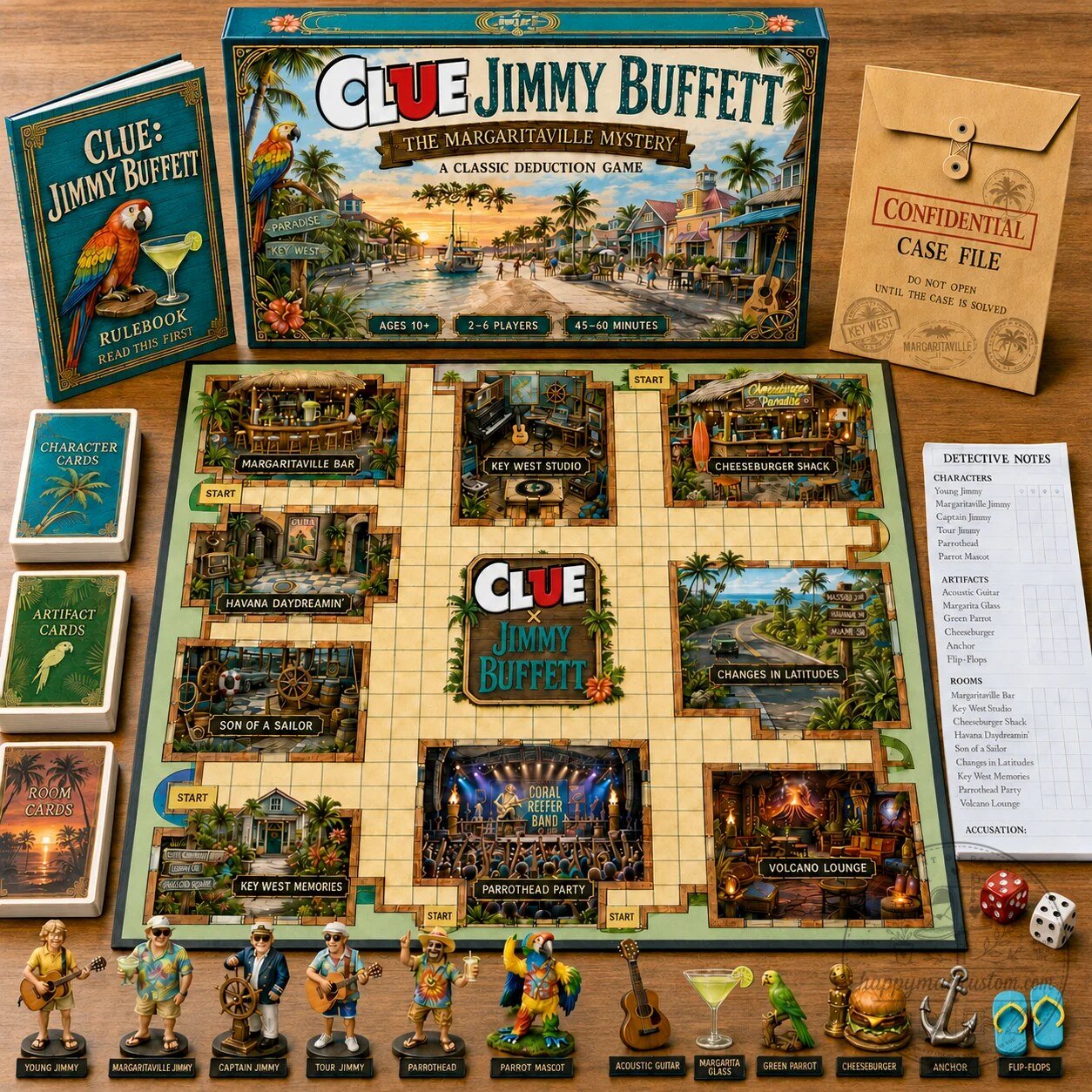 Clue Jimmy Buffett The Margaritaville Mystery Classic Deduction Board Game