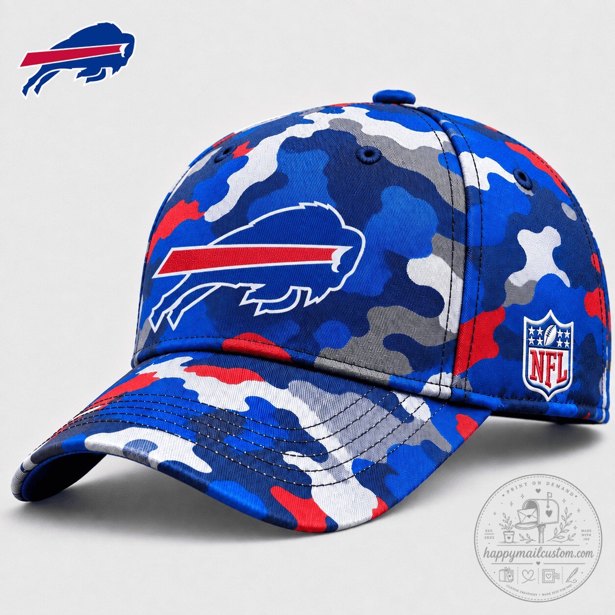 Buffalo Bills National Football League Blue Camouflage Adjustable Cap Hat