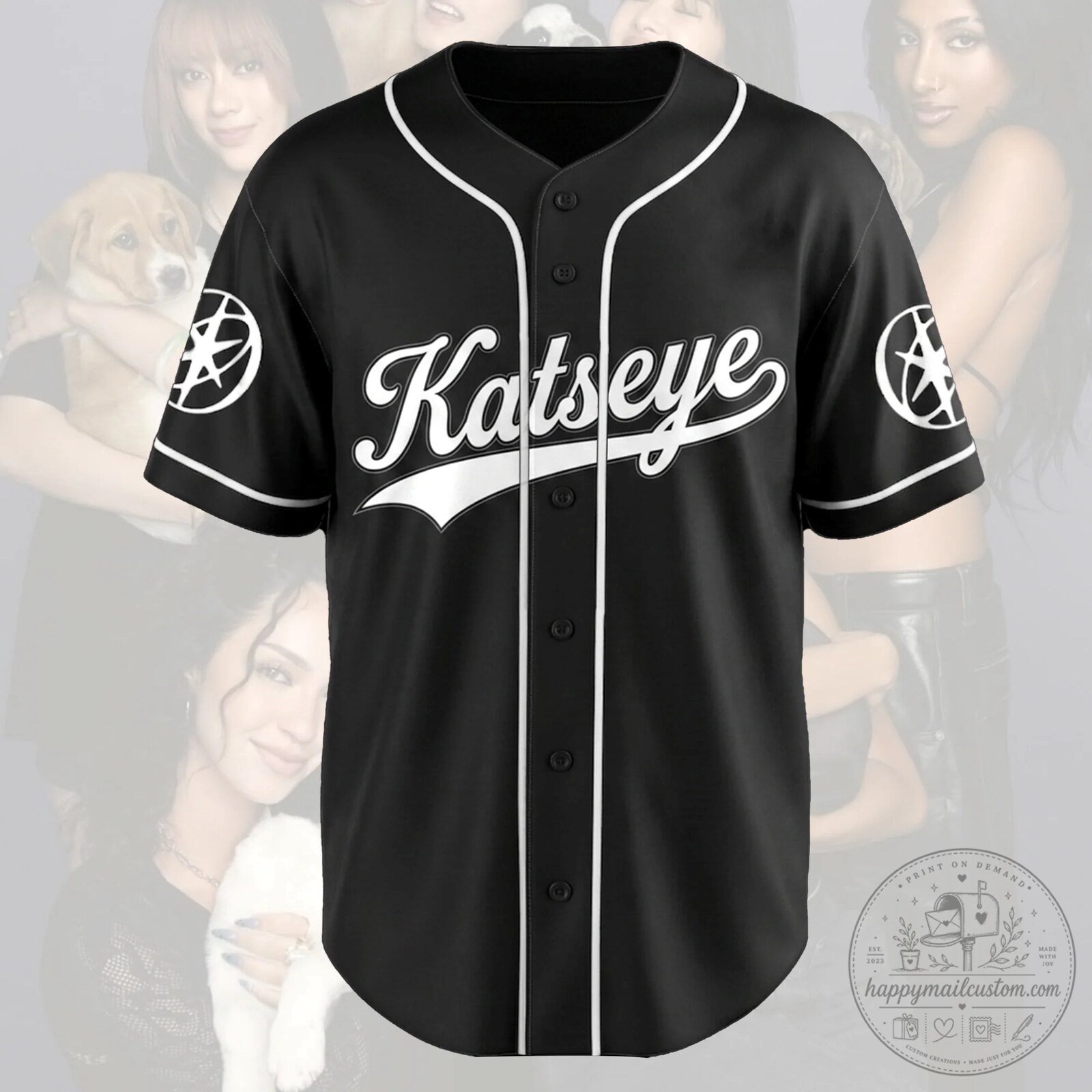 Katseye The Wildworld Tour Kpop Baseball Jersey Black 8 Katseye The Wildworld Tour Kpop Baseball Jersey Black