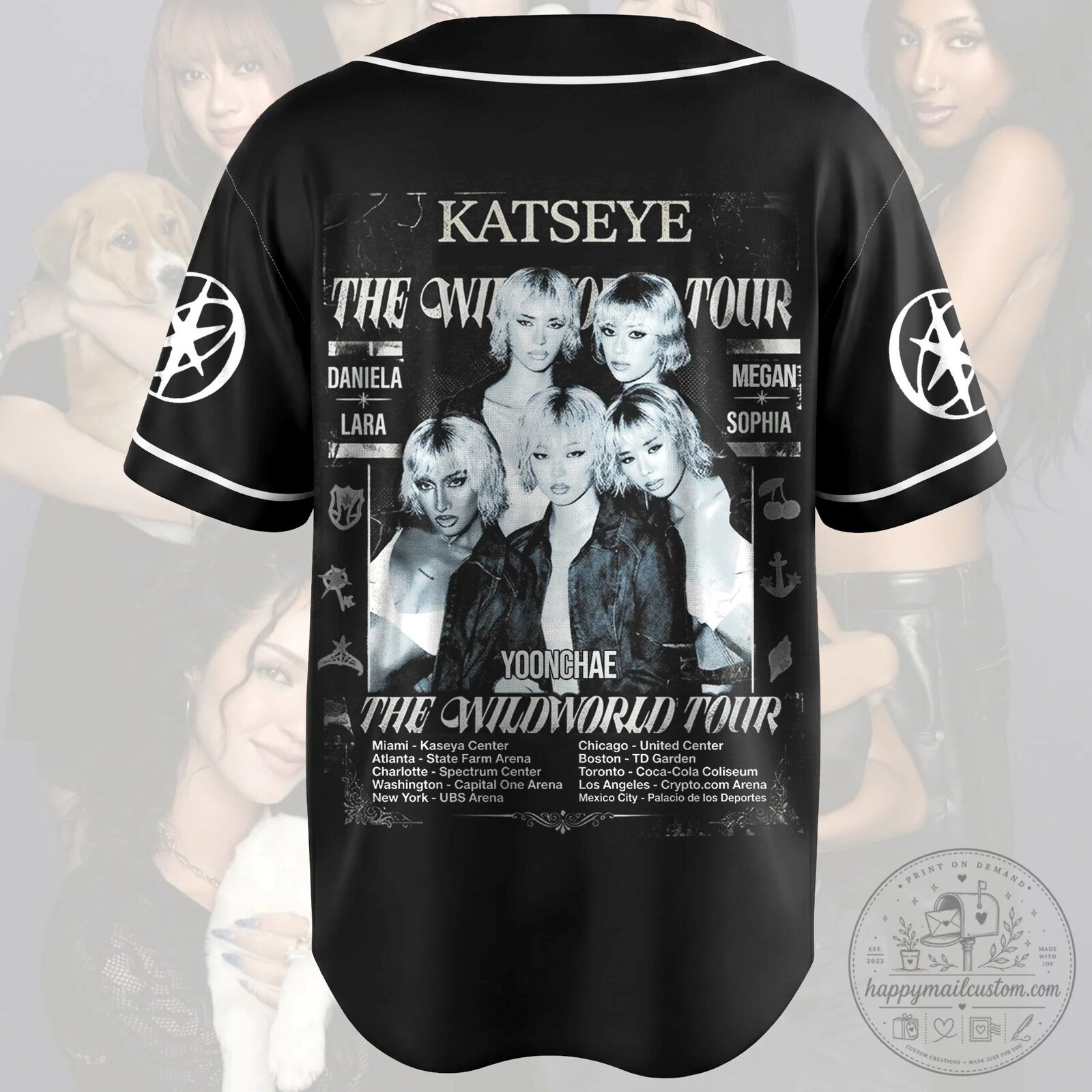 Katseye The Wildworld Tour Kpop Baseball Jersey Black 9 Katseye The Wildworld Tour Kpop Baseball Jersey Black