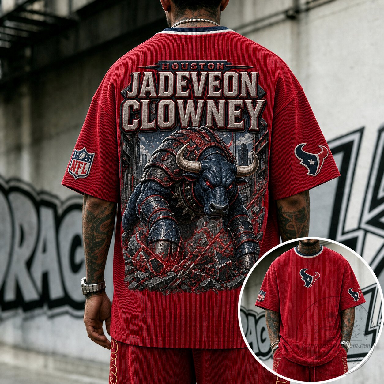 Houston Texans Jadeveon Clowney NFL Football Team Corduroy T-Shirt