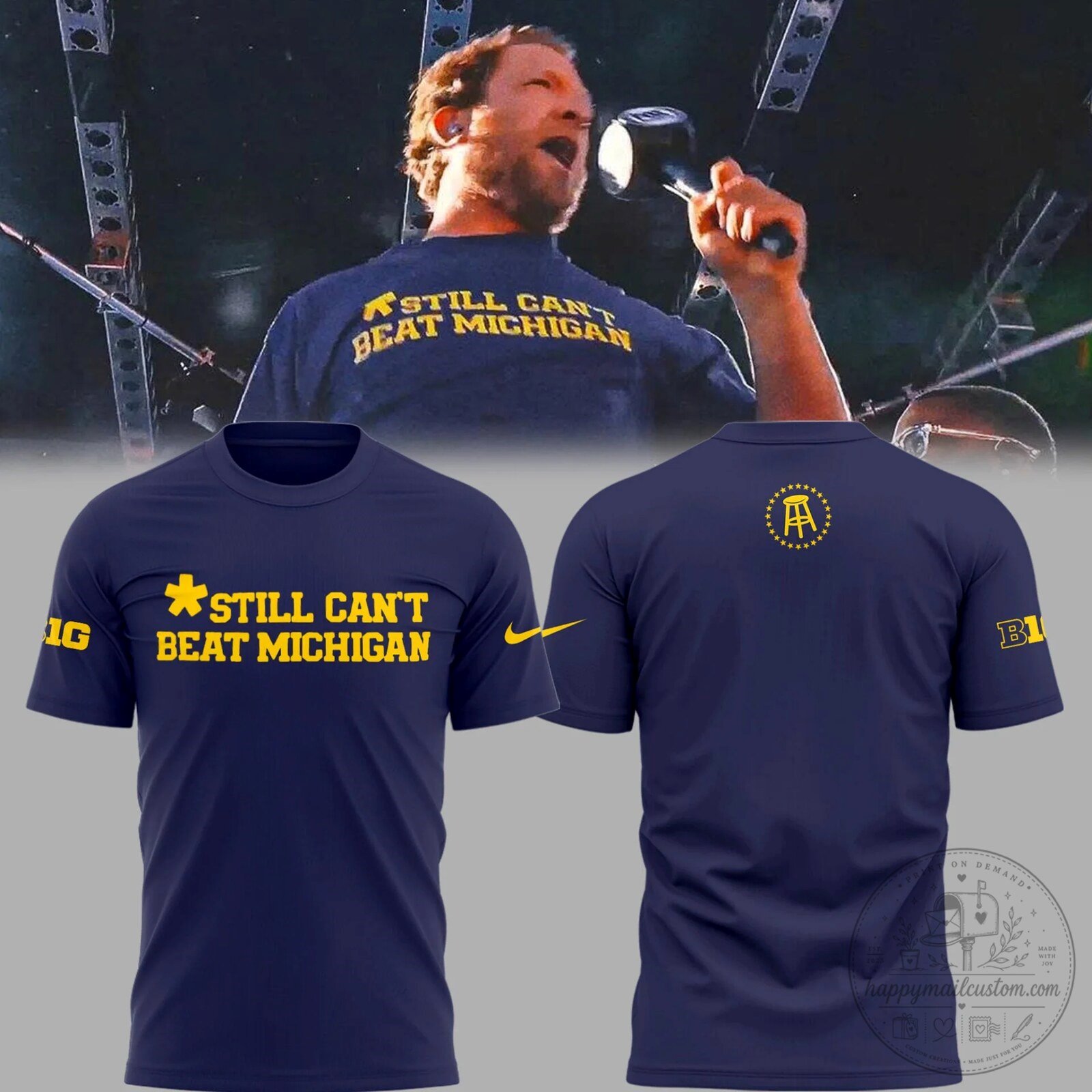 Navy Blue T-Shirt Featuring Michigan Wolverines Football Still Can't Beat Michigan
