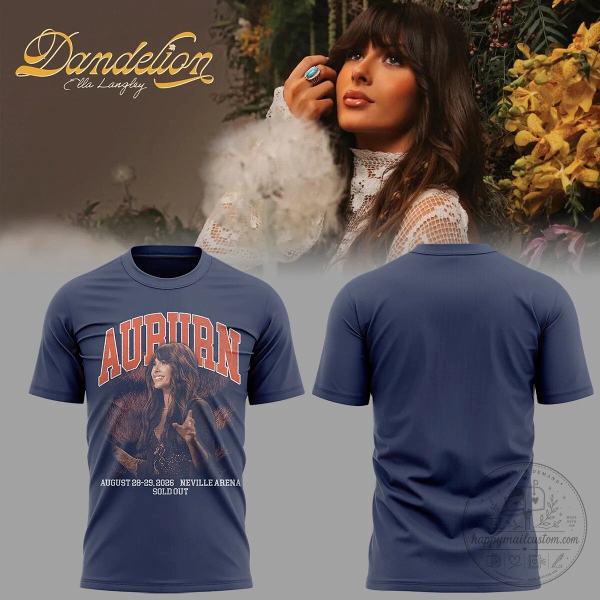 Ella Langley The Dandelion Tour Auburn Alabama Concert T-Shirt