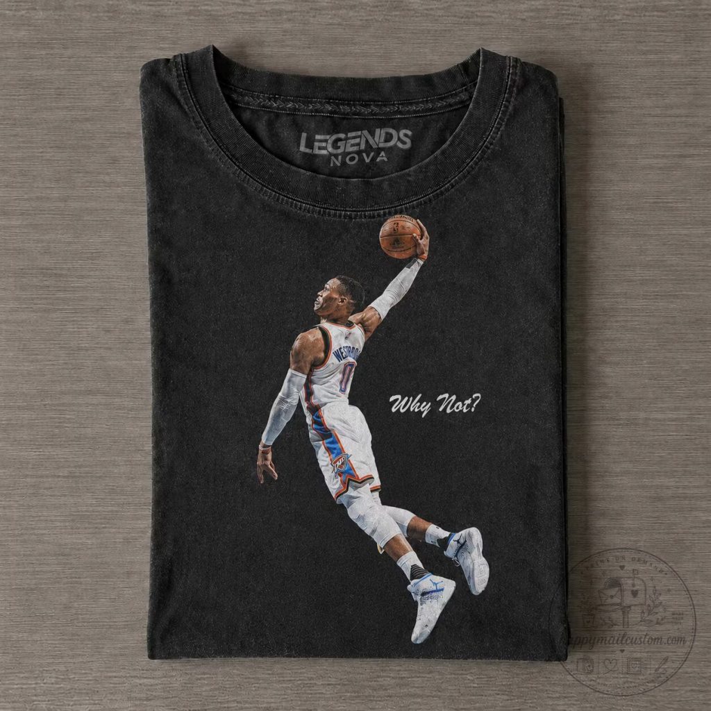 Russell Westbrook Why Not Basketball Dunk Graphic Black T-Shirt Russell Westbrook Why Not Basketball Dunk Graphic Black T-Shirt