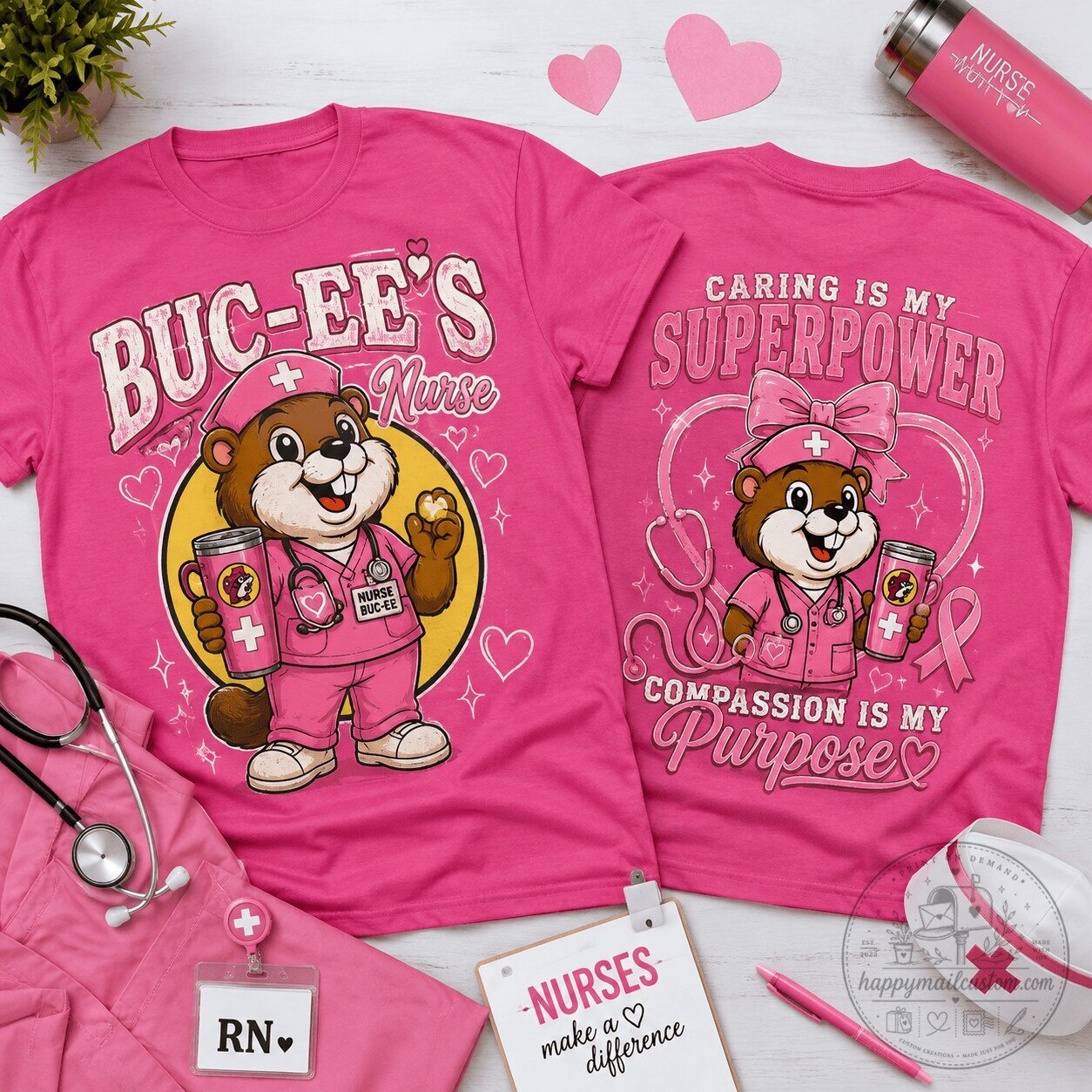 Buc-ee's Nurse Caring Is My Superpower Compassion Is My Purpose T-Shirt 2 Buc-ee's Nurse Caring Is My Superpower Compassion Is My Purpose T-Shirt