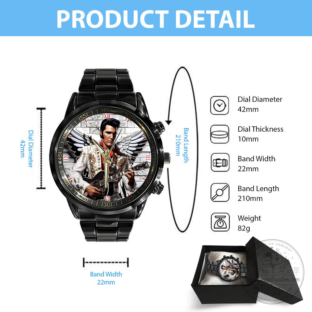 Elvis Presley Rock and Roll King of Music Stainless Steel Watch 11 Elvis Presley Rock and Roll King of Music Stainless Steel Watch