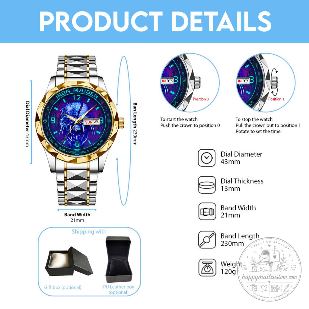 Iron Maiden World Tour 2025 Eddie The Head Luxury Quartz Watch 13 Iron Maiden World Tour 2025 Eddie The Head Luxury Quartz Watch
