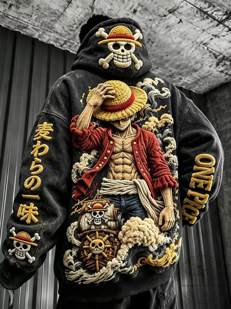 One Piece Monkey D. Luffy Straw Hat Pirates Anime Fan Hoodie