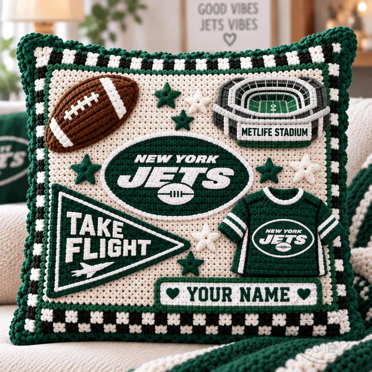 New York Jets National Football League Team Logo Decorative Pillow