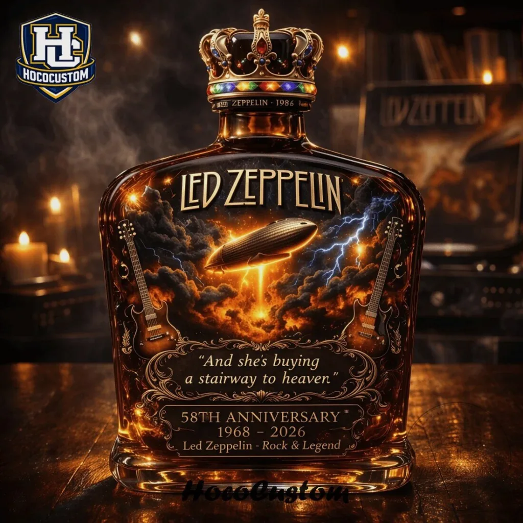 Led Zeppelin 58th Anniversary Rock and Roll Whiskey Bottle