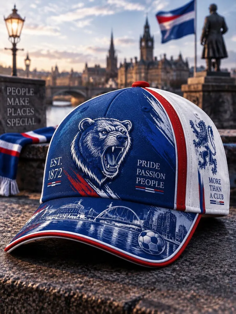 Rangers Football Club Bear Mascot Pride Passion People Baseball Cap Hat