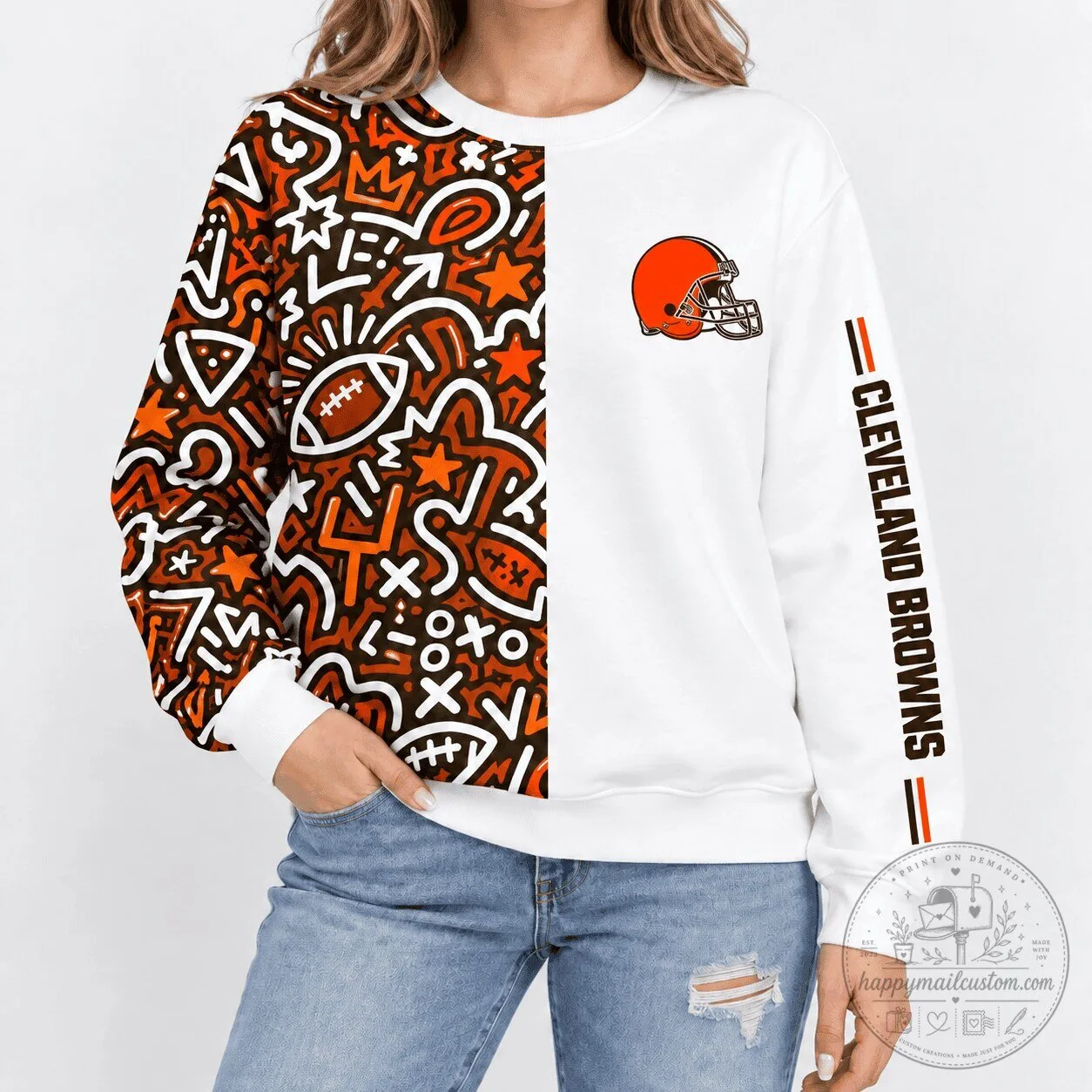 Cleveland Browns NFL Pop Art Doodle Football Team Fan Sweatshirt 5 Cleveland Browns NFL Pop Art Doodle Football Team Fan Sweatshirt