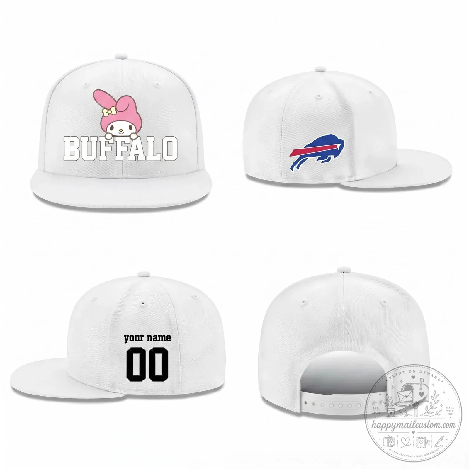 Buffalo Bills My Melody Sanrio Friends Personalized Snapback Baseball Cap Hat 12 Buffalo Bills My Melody Sanrio Friends Personalized Snapback Baseball Cap Hat