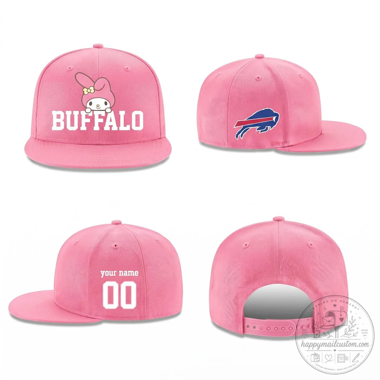 Buffalo Bills My Melody Sanrio Friends Personalized Snapback Baseball Cap Hat 13 Buffalo Bills My Melody Sanrio Friends Personalized Snapback Baseball Cap Hat