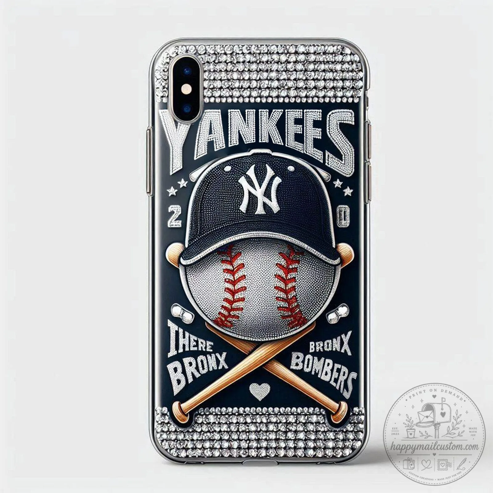 New York Yankees Baseball Team Rhinestone Phone Case for Apple iPhone