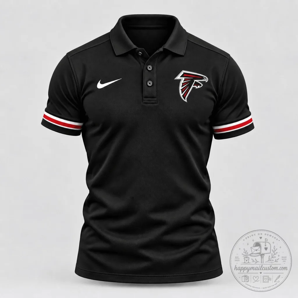 Atlanta Falcons National Football League Black Performance Polo Shirt Atlanta Falcons National Football League Black Performance Polo Shirt