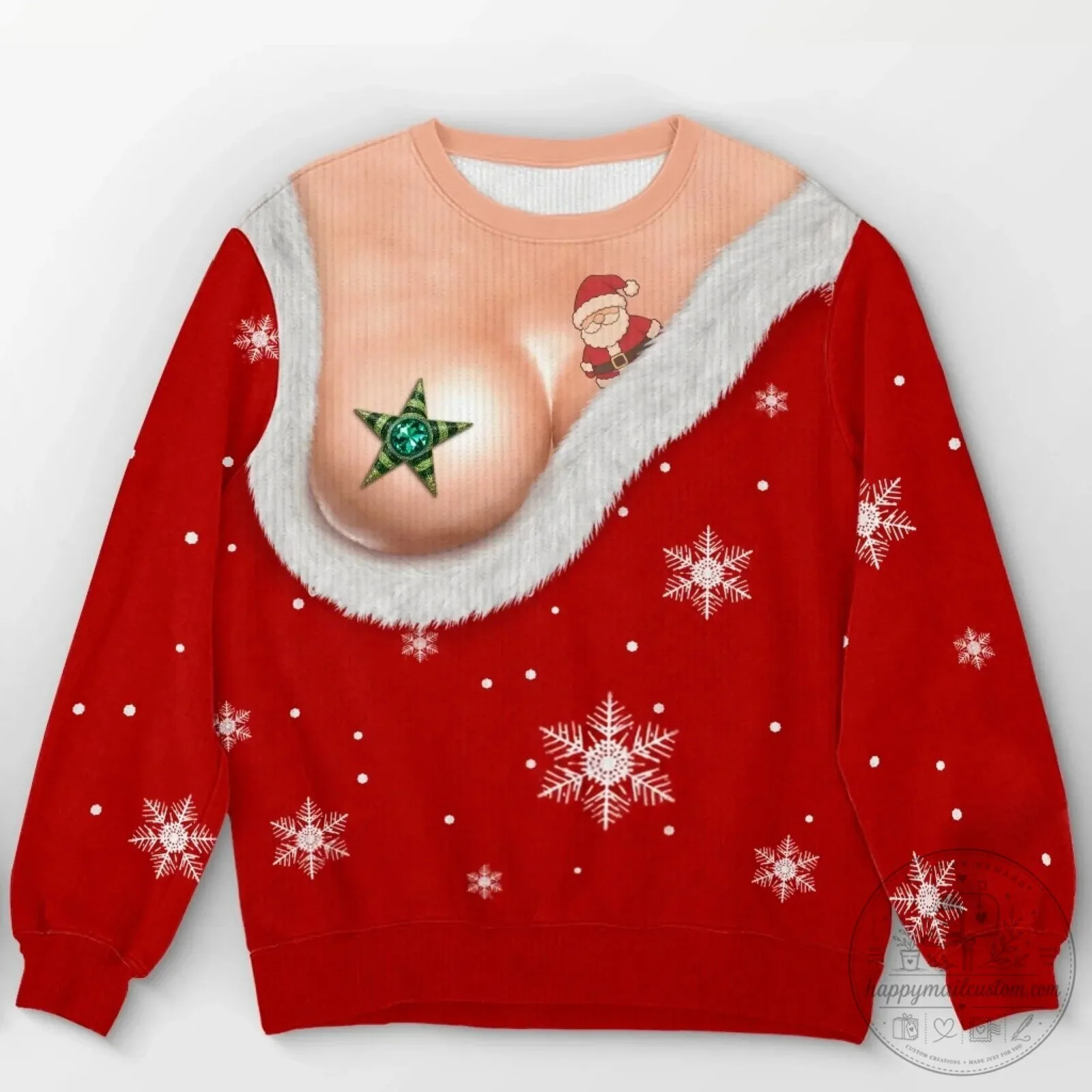 Funny Naughty Santa Claus Christmas Holiday Ugly Sweater for Women 9 Funny Naughty Santa Claus Christmas Holiday Ugly Sweater for Women