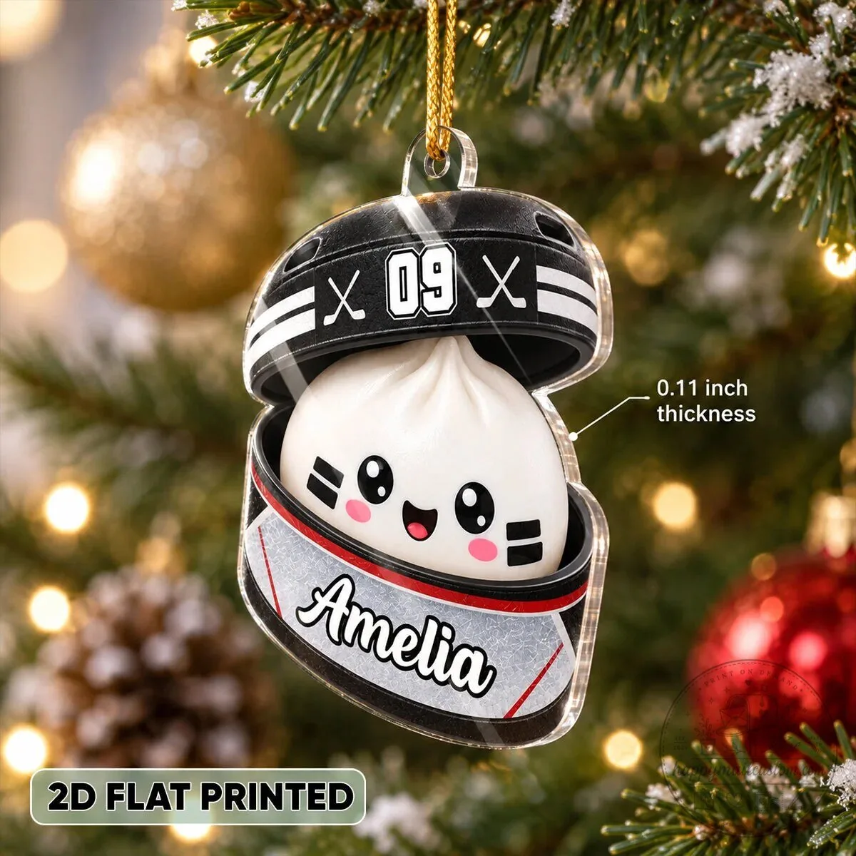 Personalized Hockey Dumpling Squishy Player Christmas Tree Ornament 13 Personalized Hockey Dumpling Squishy Player Christmas Tree Ornament