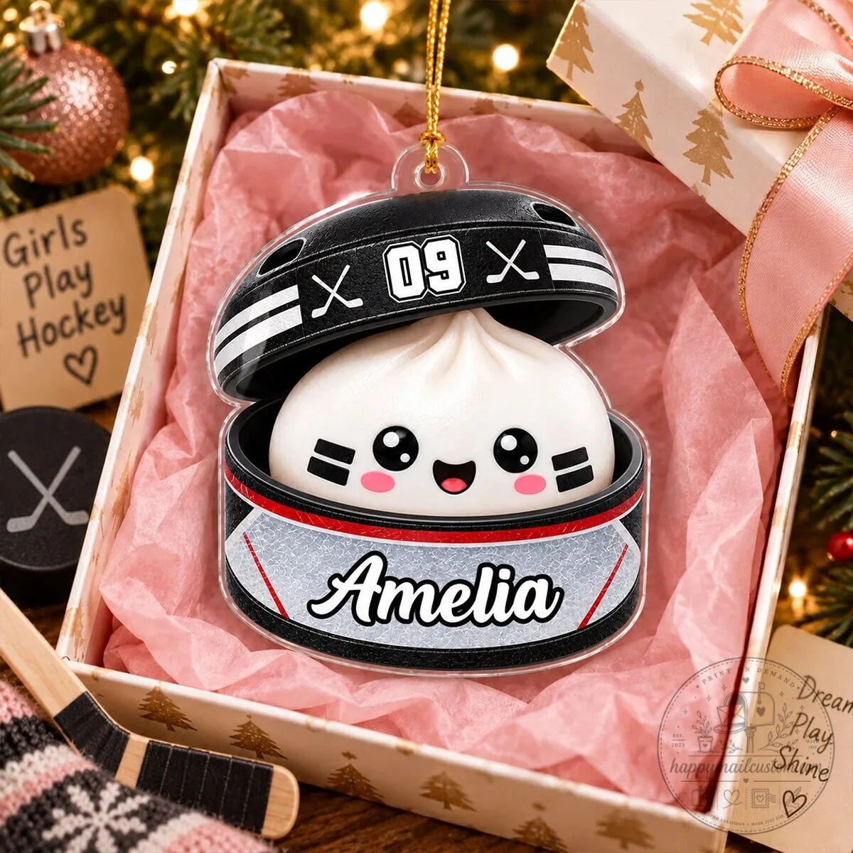 Personalized Hockey Dumpling Squishy Player Christmas Tree Ornament 15 Personalized Hockey Dumpling Squishy Player Christmas Tree Ornament