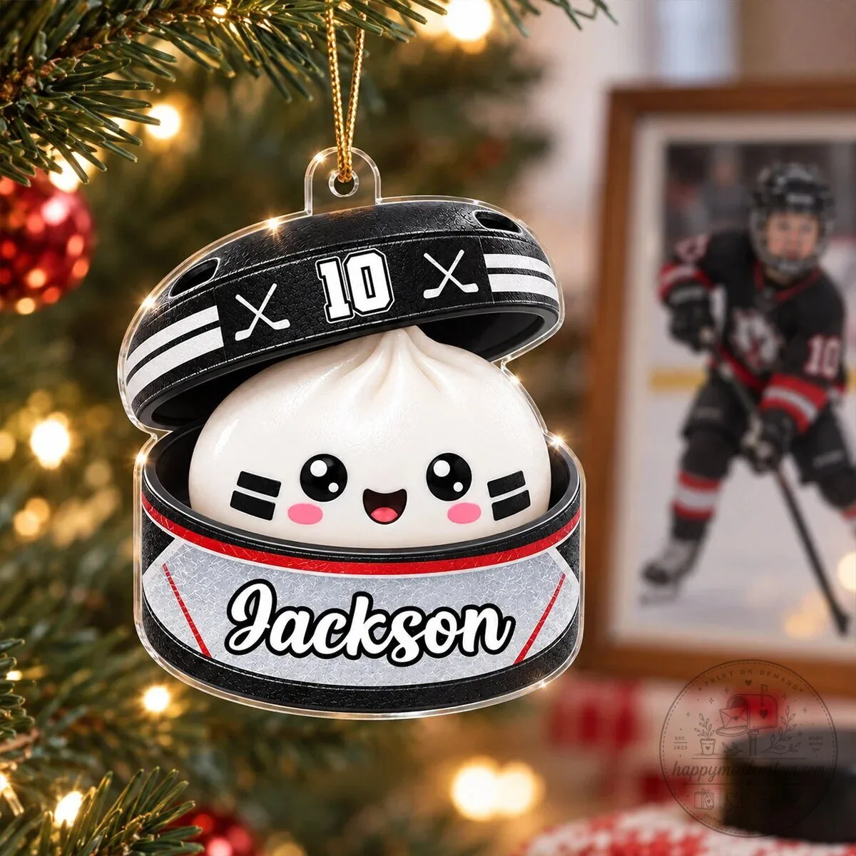 Personalized Hockey Dumpling Squishy Player Christmas Tree Ornament 16 Personalized Hockey Dumpling Squishy Player Christmas Tree Ornament