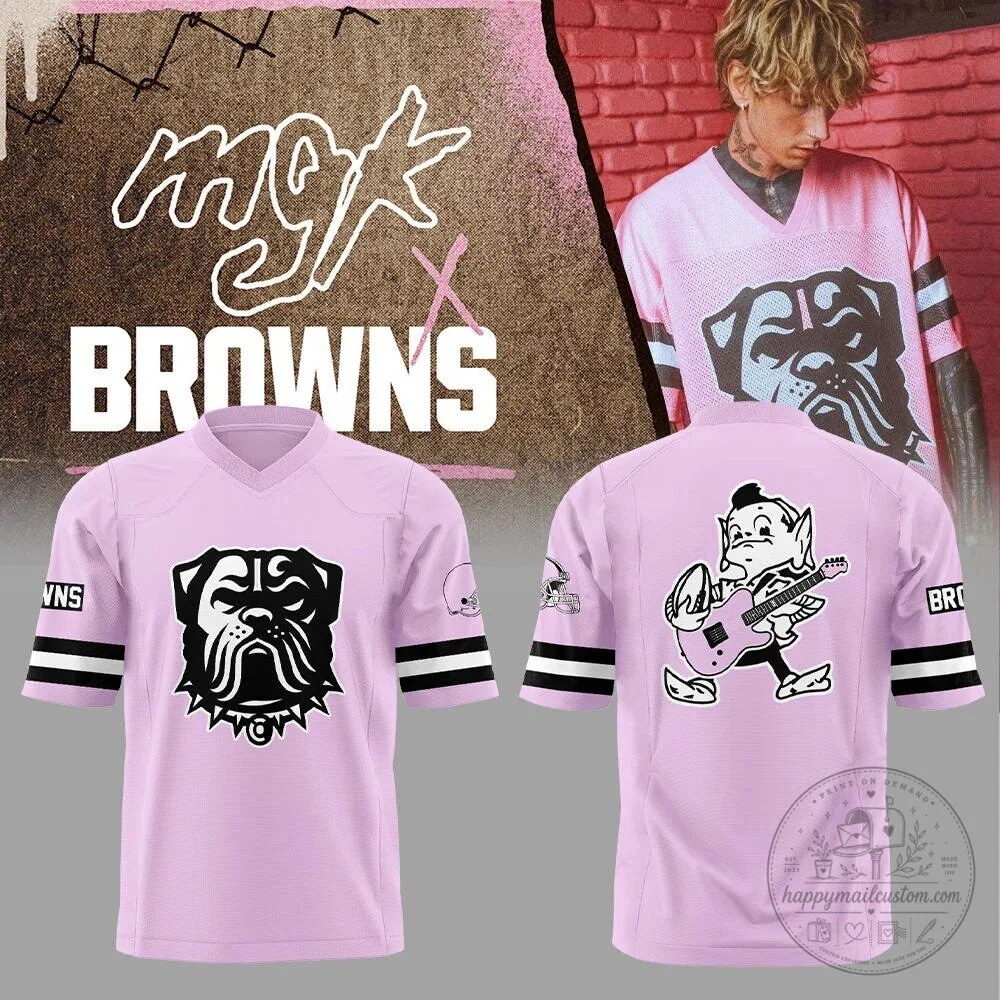 Machine Gun Kelly Cleveland Browns Pink Football Jersey