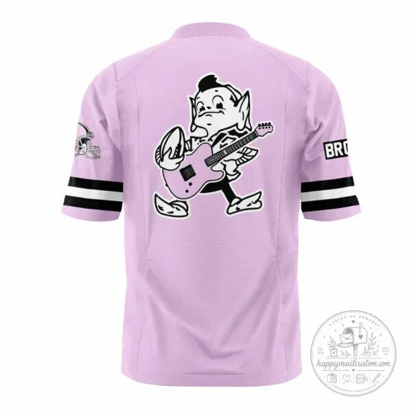 Machine Gun Kelly Cleveland Browns Pink Football Jersey 11 Machine Gun Kelly Cleveland Browns Pink Football Jersey