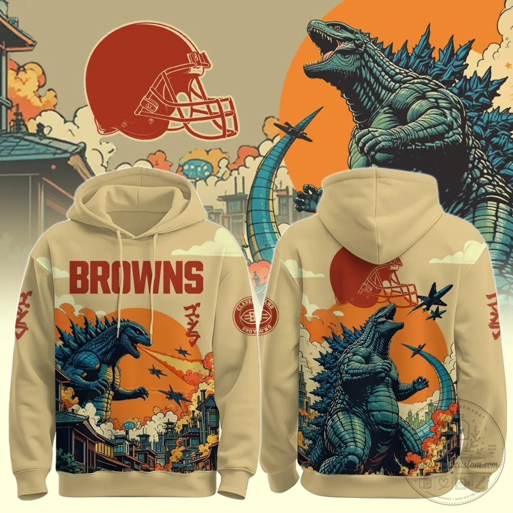 Cleveland Browns Godzilla Japanese Art Style Football Hoodie Cleveland Browns Godzilla Japanese Art Style Football Hoodie
