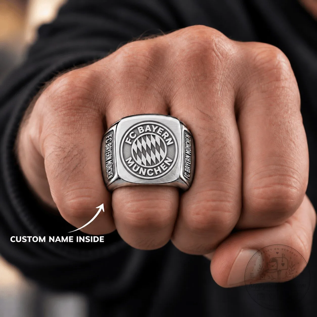 FC Bayern Munich Bundesliga Football Club Custom Engraved Men's Ring