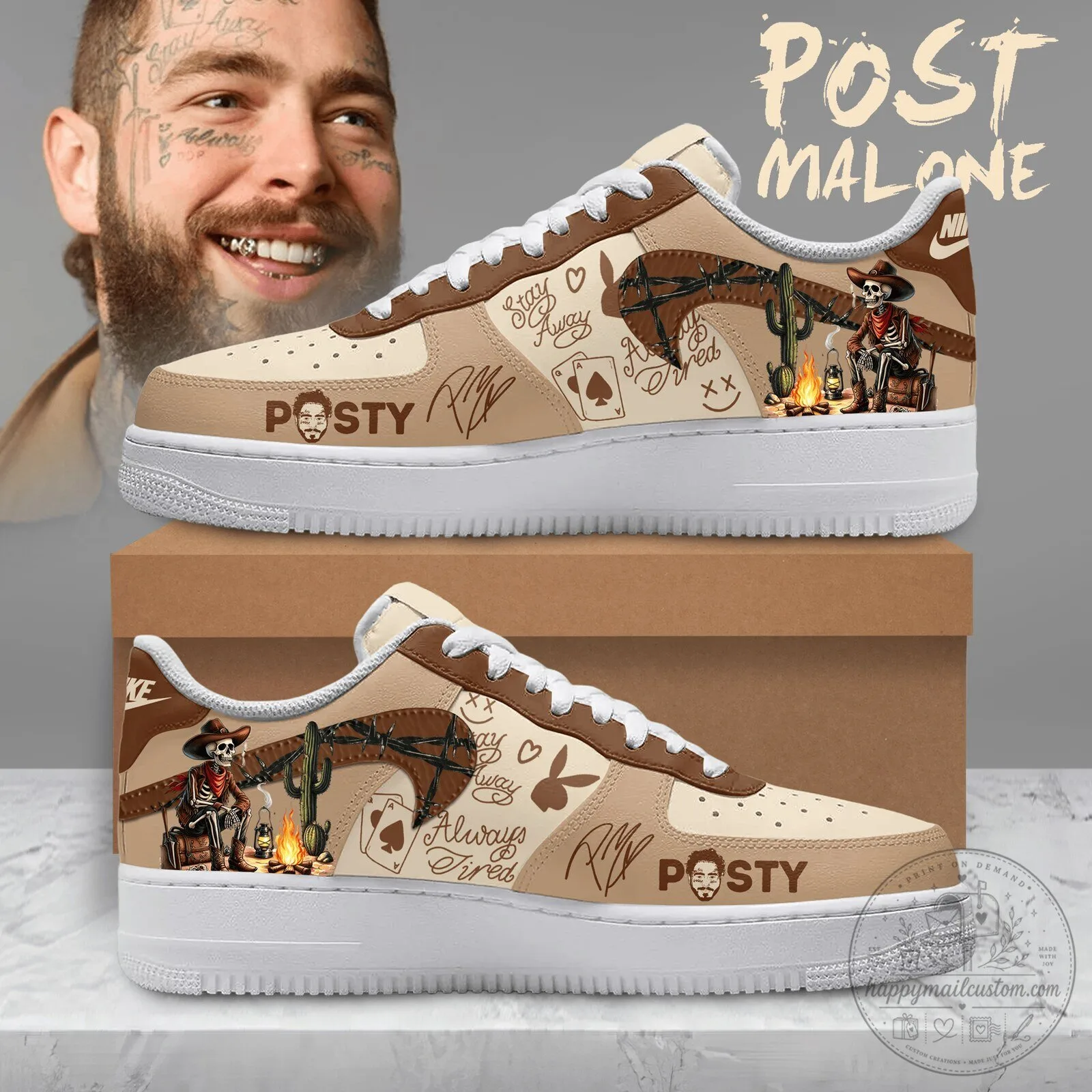 Post Malone Always Tired Stay Away Custom Shoes