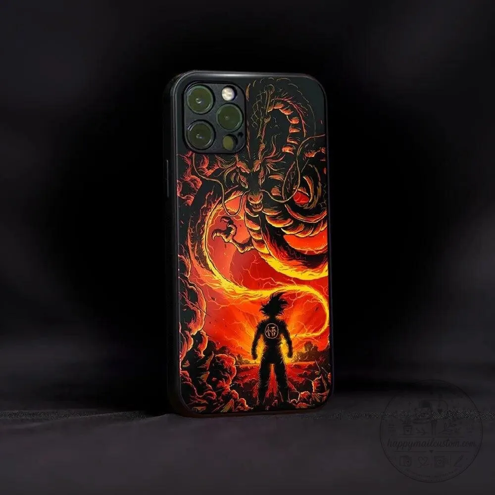 Dragon Ball Z Goku and Shenron Anime Art iPhone Case