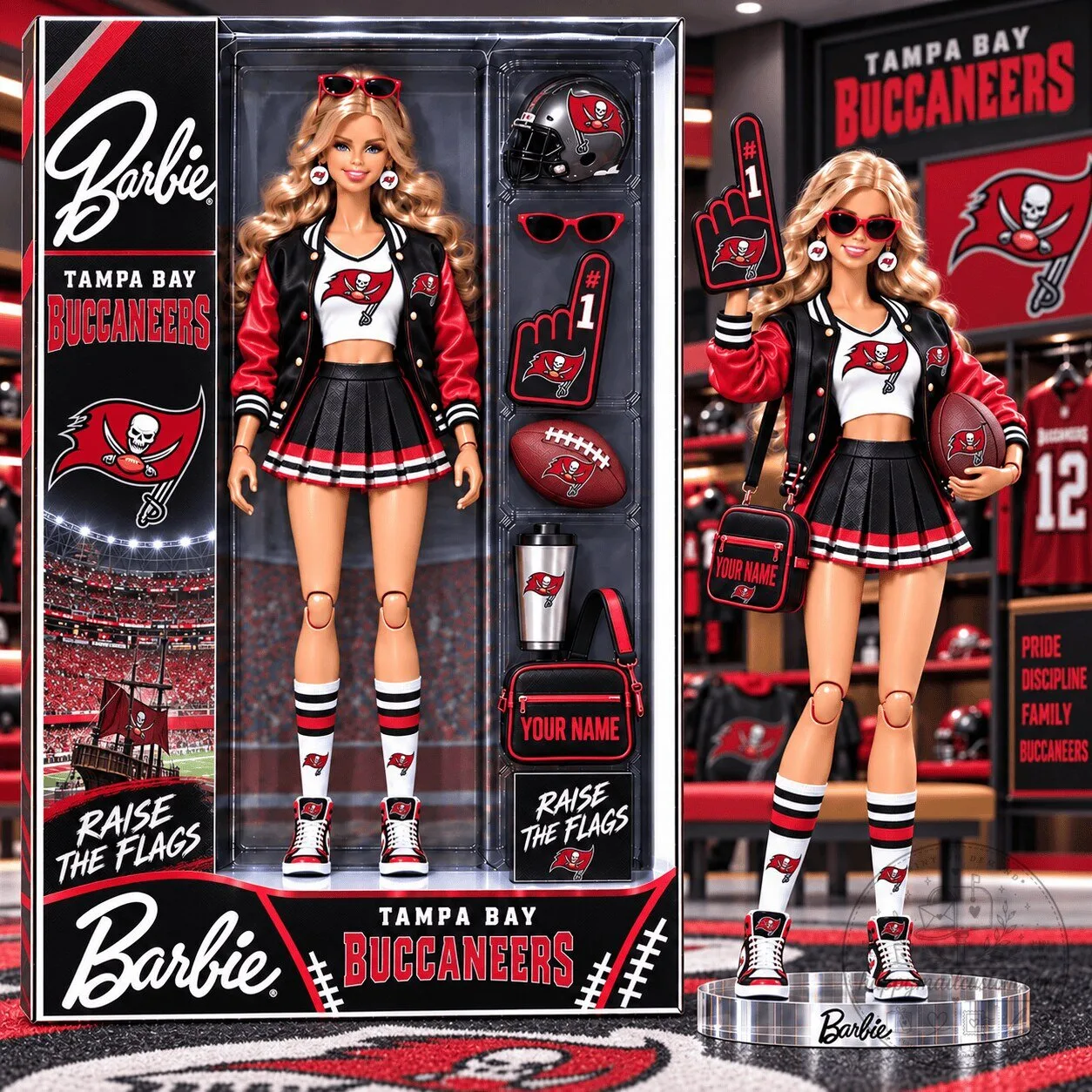 Tampa Bay Buccaneers Barbie Doll Collectible Figurine