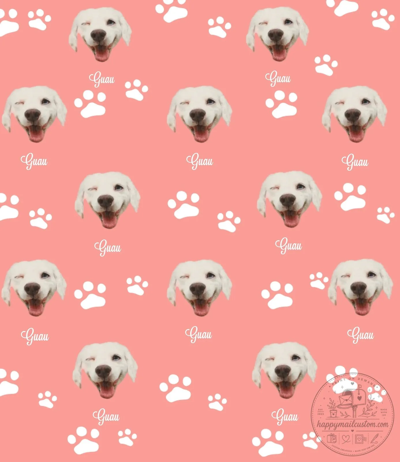 Personalized Dog Photo Blanket with Pet Name and Paw Prints Custom Throw 22 Personalized Dog Photo Blanket with Pet Name and Paw Prints Custom Throw