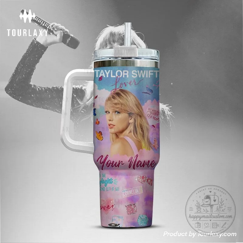 Taylor Swift Lover Album Art Stainless Steel Tumbler with Handle 8 Taylor Swift Lover Album Art Stainless Steel Tumbler with Handle