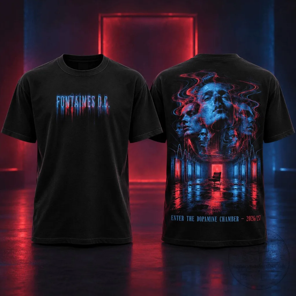 Fontaines D.C. Dopamine Chamber Album Art Black Graphic Band T-Shirt Fontaines D.C. Dopamine Chamber Album Art Black Graphic Band T-Shirt