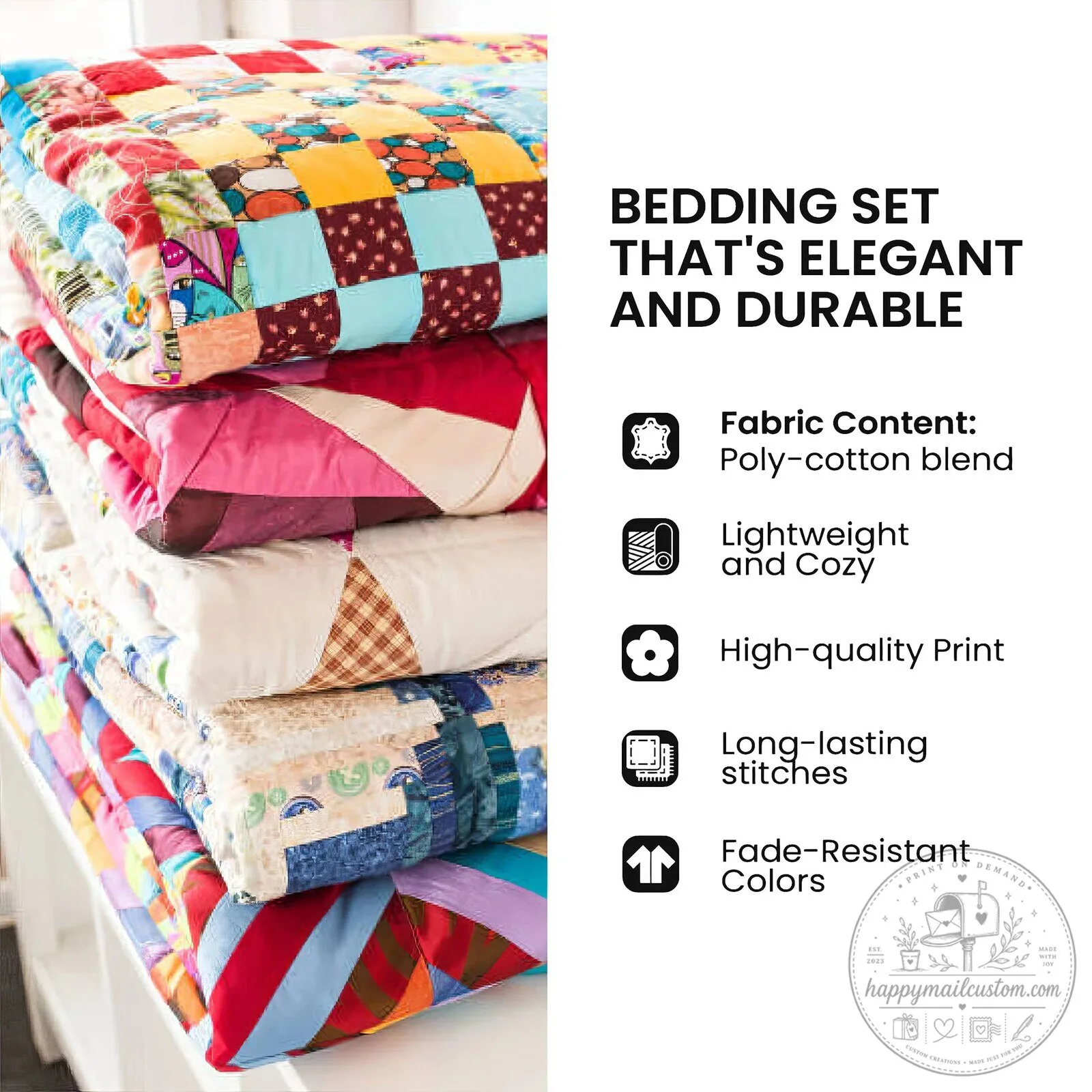 Colorful Pet Paw Print Quilted Bedding Set with Pillow Shams 11 Colorful Pet Paw Print Quilted Bedding Set with Pillow Shams