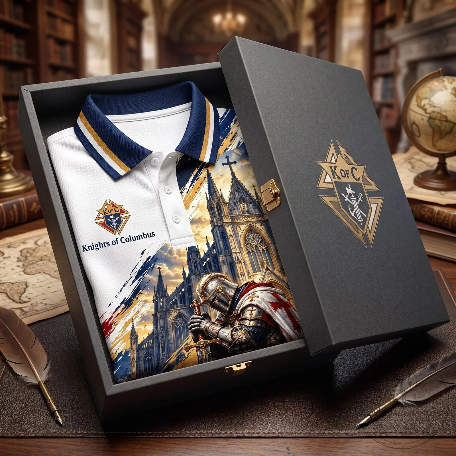 Knights of Columbus Crusader Knight Catholic Church Polo Shirt 9 Knights of Columbus Crusader Knight Catholic Church Polo Shirt