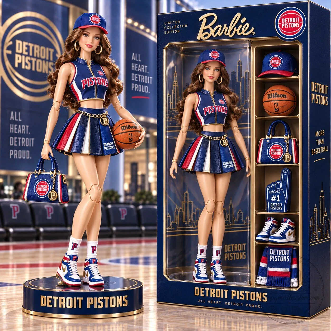 Detroit Pistons Barbie Doll Limited Collector Edition Basketball Fan Gift