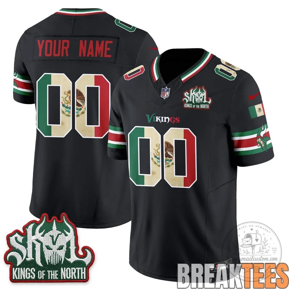 Minnesota Vikings Football Mexico Edition Custom Jersey 10 Minnesota Vikings Football Mexico Edition Custom Jersey