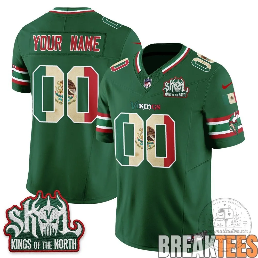 Minnesota Vikings Football Mexico Edition Custom Jersey 12 Minnesota Vikings Football Mexico Edition Custom Jersey