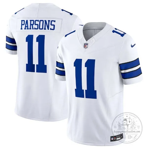 Dallas Cowboys Football Micah Parsons Number 11 White Game Jersey